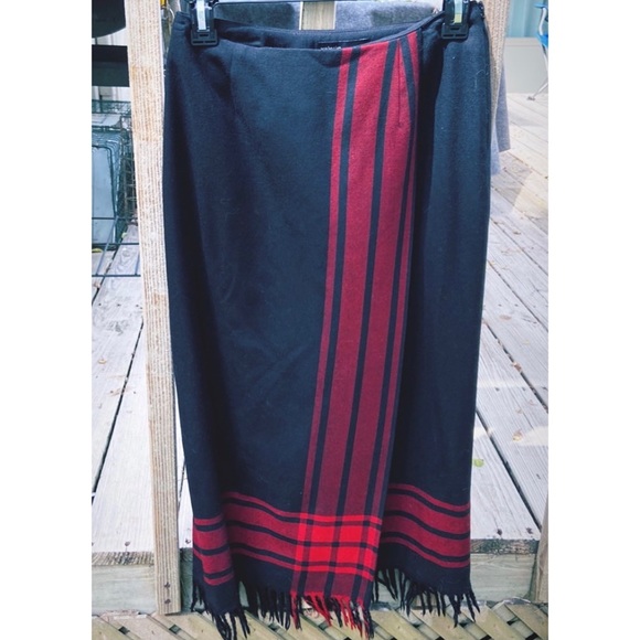 Black & Red Fringe Skirt - Picture 1 of 1